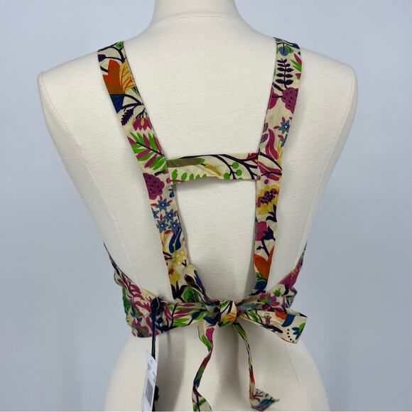 Buffalo Daivd Bitton Garden Print Halter Top Womens Medium NWT - Picture 2 of 7